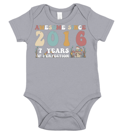 Awesome since 2016 7 Year of Perfection - 7th Short Sleeve Baby One-Piece