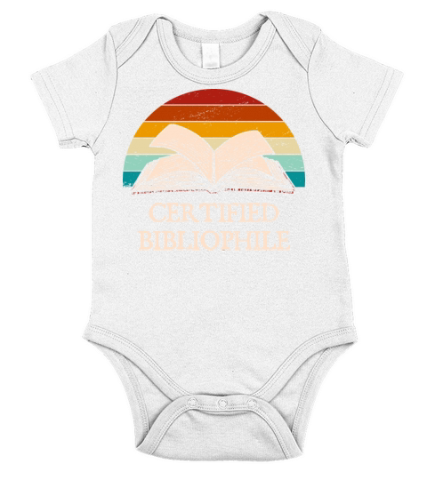 Certified Bibliophile Funny Book Lover Humor Bookw Short Sleeve Baby One-Piece