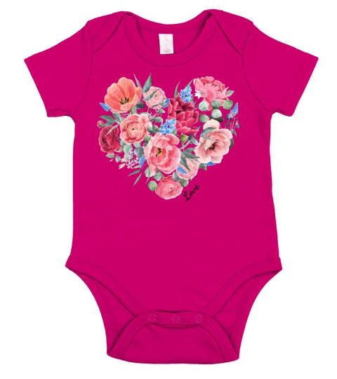 Colorful Cute Flowers Short Sleeve Baby One-Piece