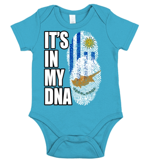Cypriot And Uruguayan Mix Heritage DNA Flag Short Sleeve Baby One-Piece