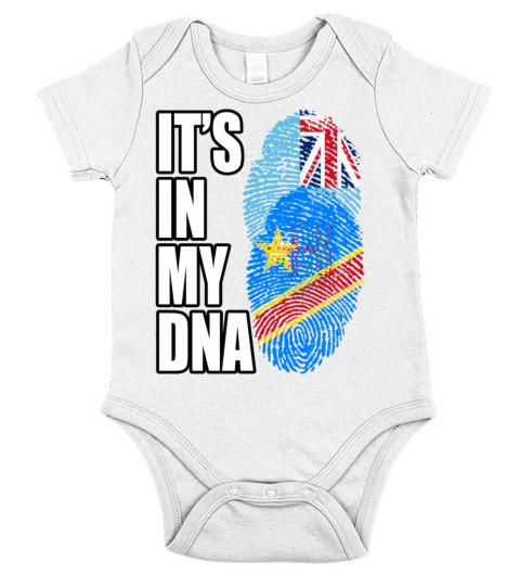 Fijian And Congolese Mix Heritage DNA Flag Short Sleeve Baby One-Piece