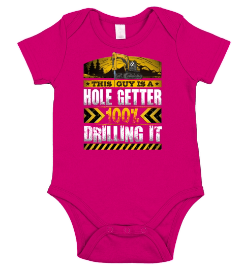 Funny Heavy Machinery Operator Excavator Drill Short Sleeve Baby One-Piece