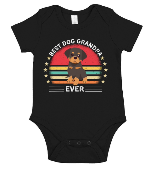 Funny Rottweiler dog best dog grandpa ever Short Sleeve Baby One-Piece