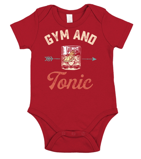 Gym and Tonic Vintage Drink Workout Pun Fitness Bo Short Sleeve Baby One-Piece
