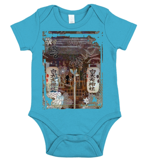 Japan Worship Place Collage Art 90 Short Sleeve Baby One-Piece