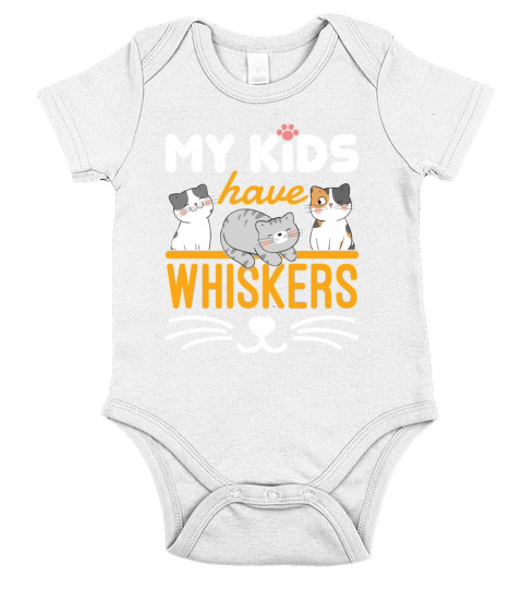 My Kids Have Whiskers Cute Cat Lover Owner Short Sleeve Baby One-Piece
