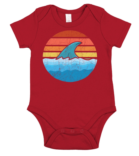 National Retro Day Vintage Old Classic Shark Short Sleeve Baby One-Piece