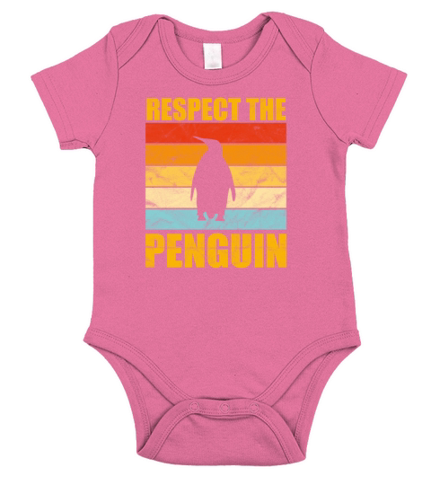 Respect The Penguin Vintage Sunset Cute Womens Pe Short Sleeve Baby One-Piece