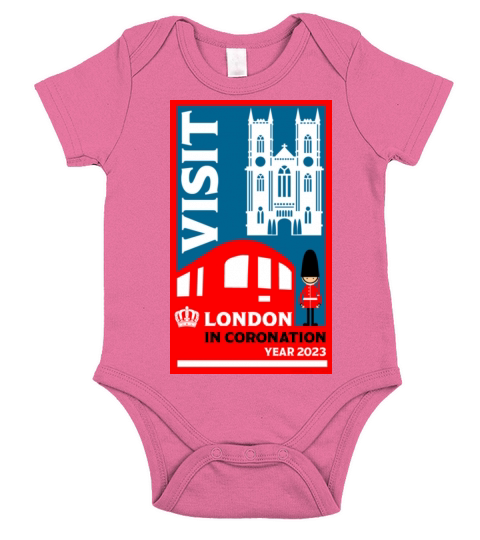 Retro Vintage Inspired British Coronation London Short Sleeve Baby One-Piece