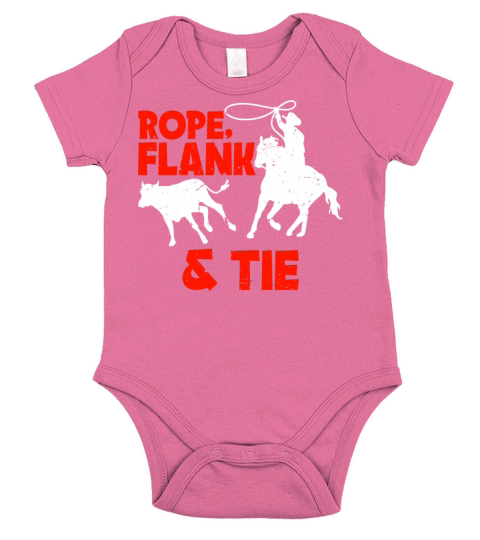 rope flank and tie cowboy gift Short Sleeve Baby One-Piece