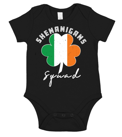 Shenanigans Squad Vintage Irish Shamrock Matching Short Sleeve Baby One-Piece