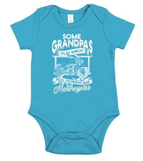 Some grandpas play bingo Real grandpas ride Short Sleeve Baby One-Piece