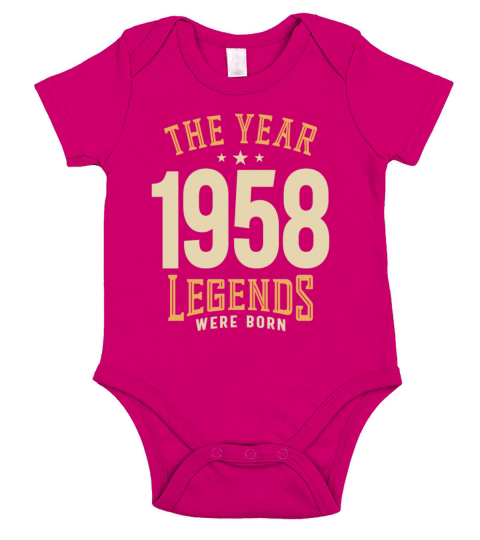 The Year 1958 65th Birthday Short Sleeve Baby One-Piece
