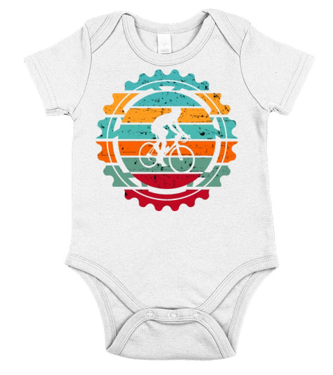 Urban Cycling Sunset Cyclist Short Sleeve Baby One-Piece