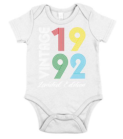 Vintage 1992 Vintage Birthday Retro Vintage Short Sleeve Baby One-Piece
