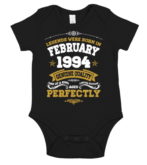 Vintage Aged To Perfection Ferbuary 1994 Short Sleeve Baby One-Piece