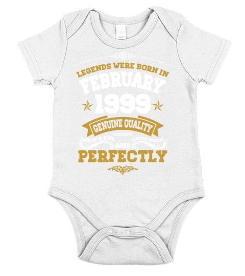Vintage Aged To Perfection Ferbuary 1999 Short Sleeve Baby One-Piece