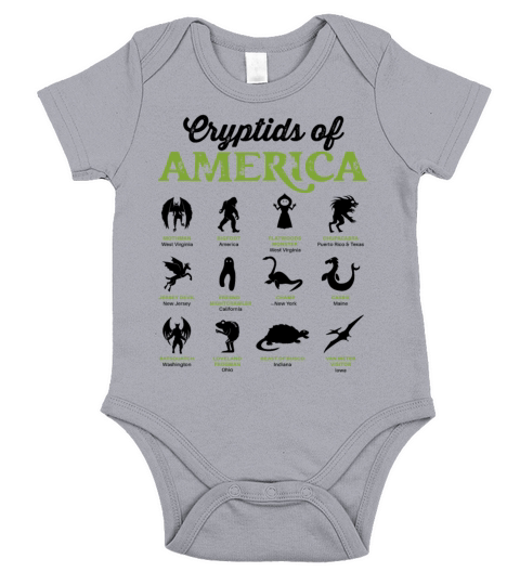 Vintage Cryptids of America Creepy Creatures Short Sleeve Baby One-Piece