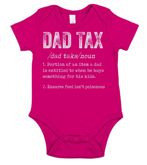 Vintage Dad Tax Definition Men Funny Fathers Day Short Sleeve Baby One-Piece