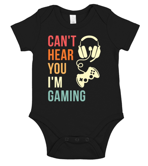 Vintage I Cant Hear You Im Gaming Busy Funny Vid Short Sleeve Baby One-Piece