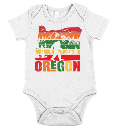 Vintage Oregon Bigfoot Mountain Hiking Camping Short Sleeve Baby One-Piece