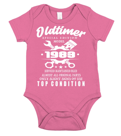 Vintage Special Edition Model 1983 Birthday Short Sleeve Baby One-Piece