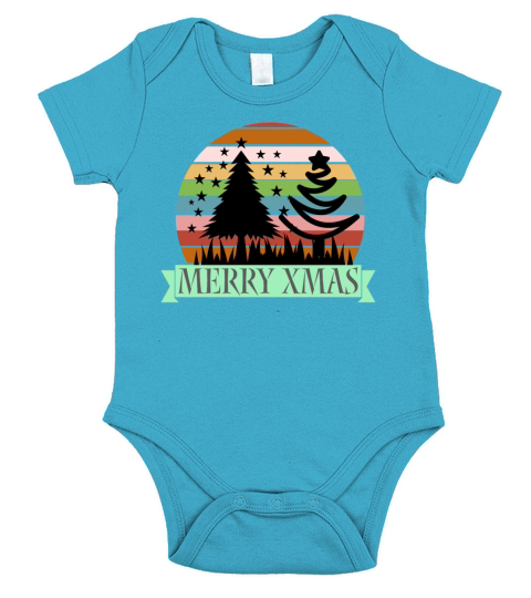 Vintage style Christmas design Short Sleeve Baby One-Piece