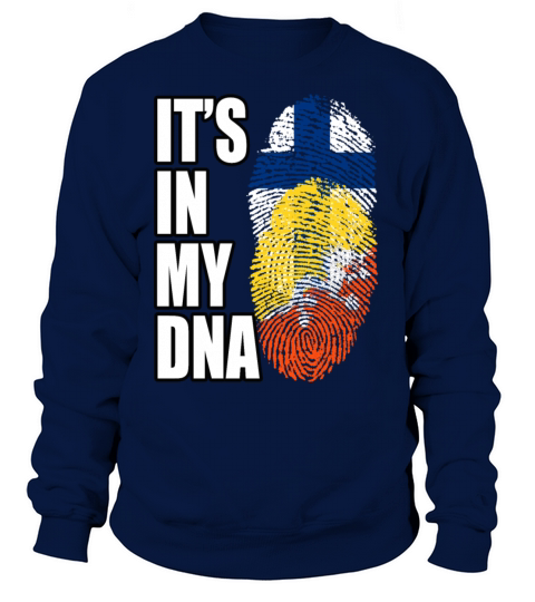 Finland And Bhutanese Mix Heritage DNA Flag Sweatshirt Unisex