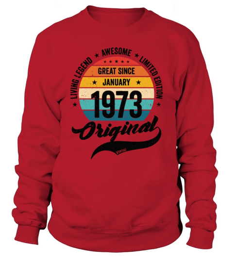 Retro 50 Years January 1973 Birthday Vintage Bday Sweatshirt Unisex