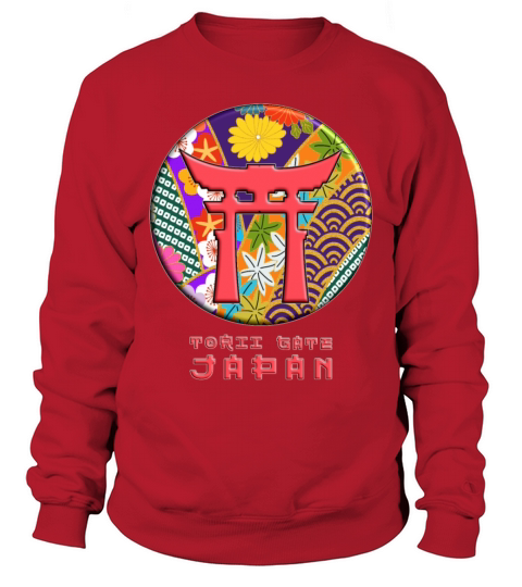 Torii Traditional Japanese Gate Floral Pattern Sweatshirt Unisex