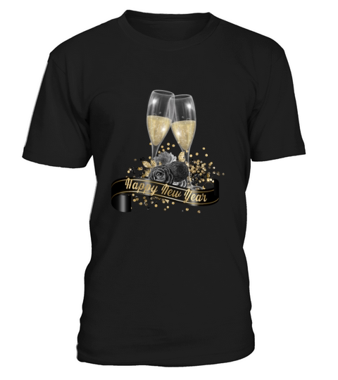 Happy New Year Black and Gold T-Shirt Unisex