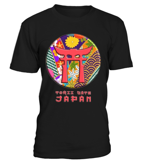 Torii Traditional Japanese Gate Floral Pattern T-Shirt Unisex