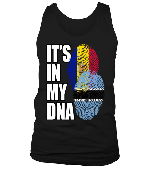 Botswana And Andorran Mix Heritage DNA Flag Tank Top Unisex