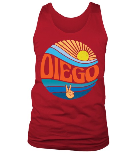 Diego Shirt Vintage Sunset Diego Groovy Tie Dye Tank Top Unisex