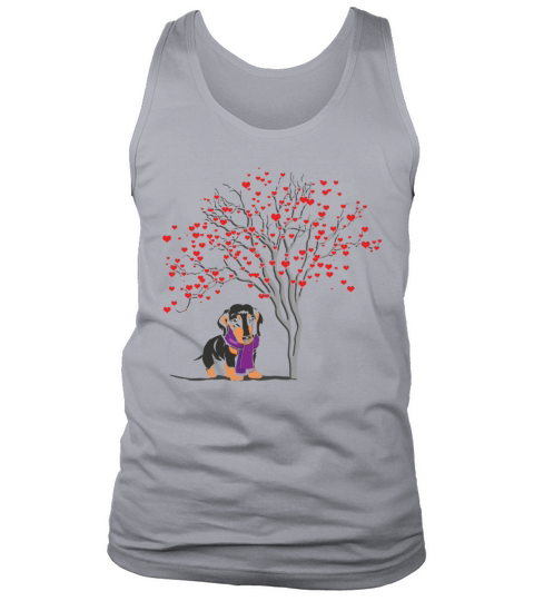 Dog Lover Pet Dog Dachshund Hearts Day Valentines Tank Top Unisex