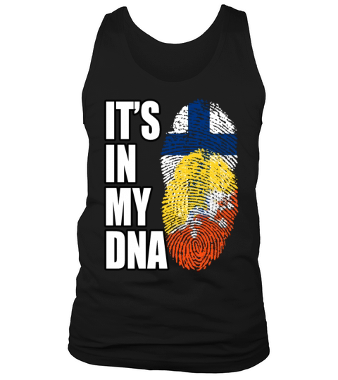 Finland And Bhutanese Mix Heritage DNA Flag Tank Top Unisex