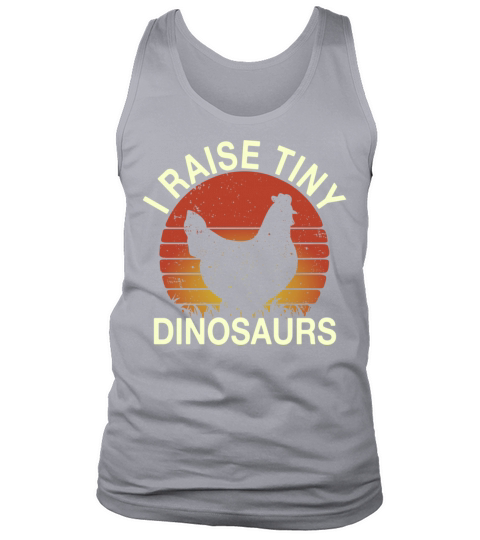 Funny Chicken I Raise Tiny Dinosaurs Vintage Retro Tank Top Unisex