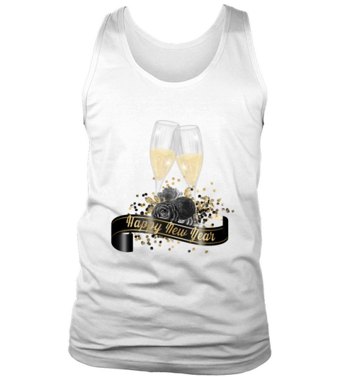 Happy New Year Black and Gold Tank Top Unisex