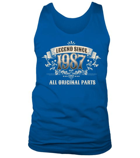 Retro Vintage Legend Since 1987 Original Parts Tank Top Unisex