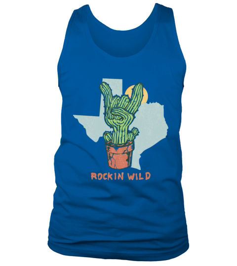 Rockin Wild Cactus Vintage Style Illustration Tank Top Unisex