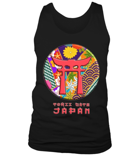 Torii Traditional Japanese Gate Floral Pattern Tank Top Unisex