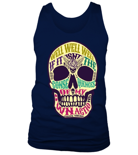 well well consequences meme vintage SKULL colorful Tank Top Unisex