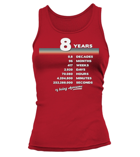 8th Birthday Vintage 8 Years Old Retro 96 Months Tank top Woman