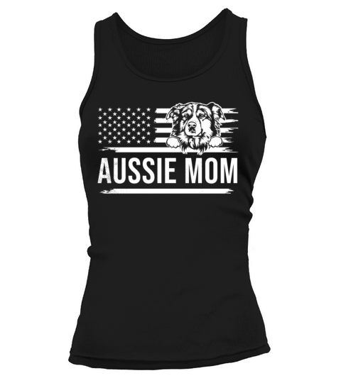 Cute AUSSIE dog pet owner MOM US flag theme Tank top Woman
