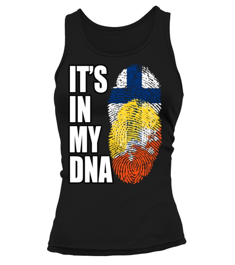 Finland And Bhutanese Mix Heritage DNA Flag Tank top Woman