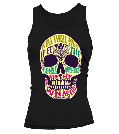 well well consequences meme vintage SKULL colorful Tank top Woman