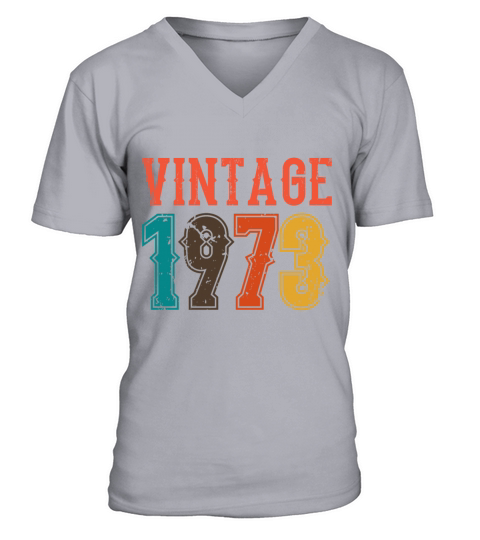 1973 Born Birthday Dad Vintage 1973 V-Neck T-shirt