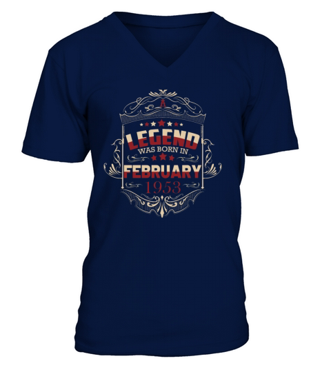 70th Birthday Gifts February 1953 Vintage V-Neck T-shirt