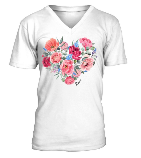 Colorful Cute Flowers V-Neck T-shirt