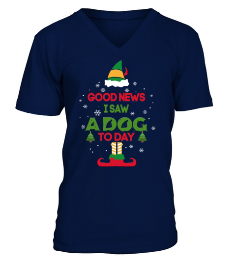Elf - Good News I Saw A Dog Today V-Neck T-shirt
